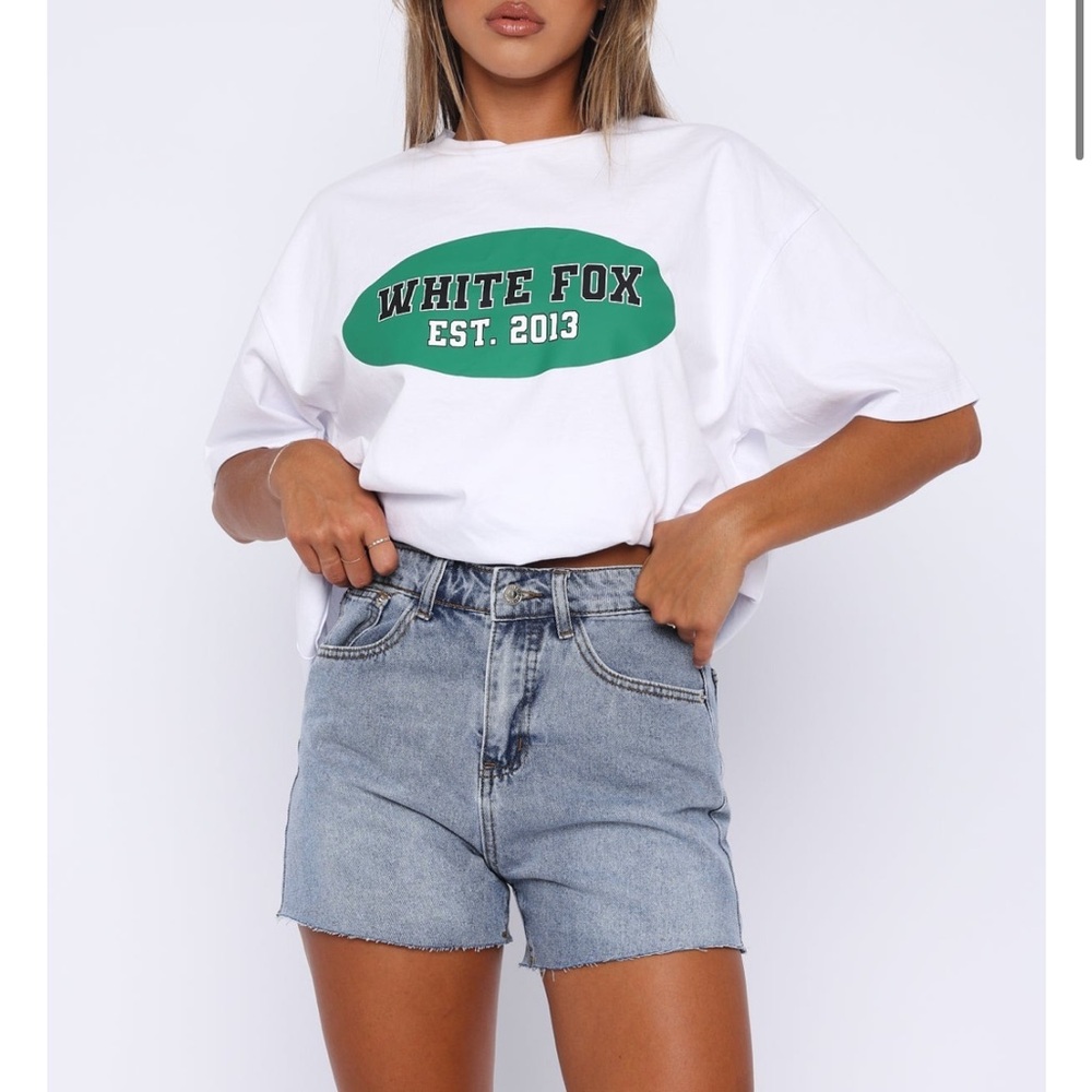 White Fox Sweet Serenity Denim Shorts Mid Blue